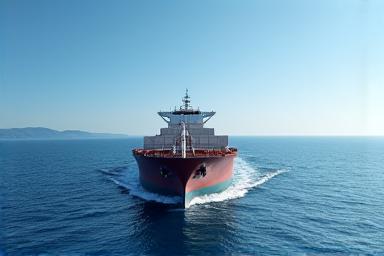 Cargo ship on the ocean